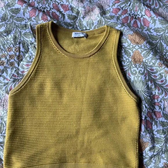 Babaton Yellow Ribbed Knit Tank - Picture 3 of 7